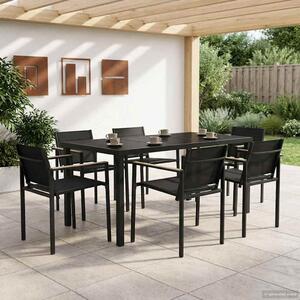 VidaXL Kültéri Bútor Szett 7 pcs Fekete és Antracit 160 x 80 x 73 cm