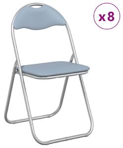 VidaXL Összecsukható szék 8 pcs Szürke 48 x 43,5 x 81 cm Műbőr