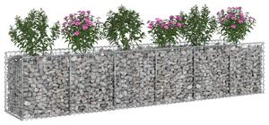 VidaXL Gabion emelt ágy 2 db 300 x 50 x 60 cm Horganyzott Acél Ezüst