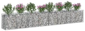 VidaXL Gabion emelt ágy 2 db 400 x 50 x 60 cm Horganyzott Acél Ezüst