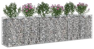 VidaXL Gabion emelt ágy 2 db 300 x 50 x 80 cm Horganyzott Acél Ezüst