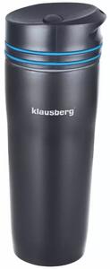 Klausberg dupla falú utazó bögre 380ml - fekete / kék (KB-7149B)