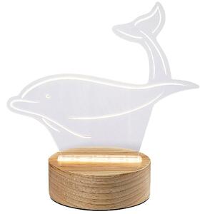 Asztali gyereklámpa, fehér delfin (Akali)
