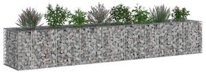 VidaXL Gabion emelt ágy 2 db 340 x 60 x 55 cm Horganyzott Acél Ezüst