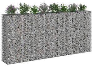 VidaXL Gabion emelt ágy 4 db 330 x 50 x 150 cm Horganyzott Acél Ezüst