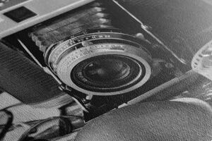 Kép régi fényképező gép fekete fehérben