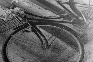 Kép falusias bicikli fekete fehérben - 60x40