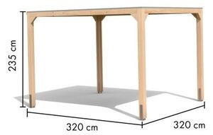 Karibu Kocka 2. Fa kerti pavilon / modern kerti pavilon 320 cm x 320 cm