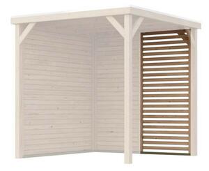 Karibu Cubeco pavilon lécezett oldalpanel / természetes fa fél oldalfal, 106,5 × 228,5 cm
