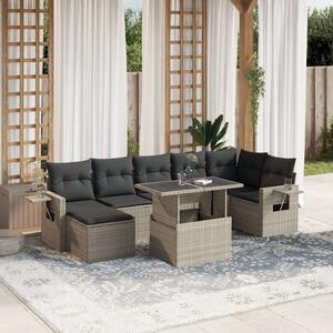 VidaXL Polyrattan Kerti Ülőgarnitúra - 8 részes - Világosszürke