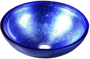 Sapho Murano mosdótál 40x40 cm kerek mosdótálak kék AL5318-65