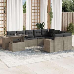 VidaXL Polyrattan Kerti Ülőgarnitúra - 10 részes - Világosszürke