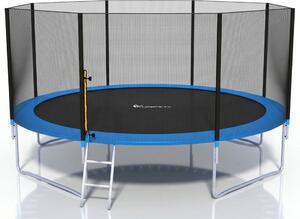 Funfit 435cm külső hálós Trambulin létrával - kék