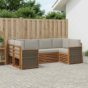 VidaXL Szegmentált kanapé szett 5 pcs Természetes és Világosszürke