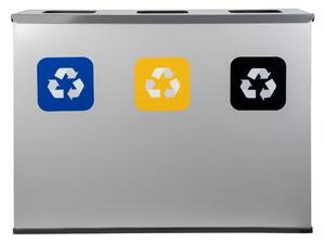 ALDA fém szelektív hulladékgyűjtő 3×60L