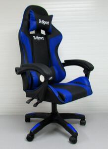 Masszírozós gamer szék, fekete-kék
