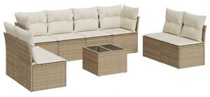 VidaXL Polyrattan Kerti Ülőgarnitúra - 9 részes - Bézs