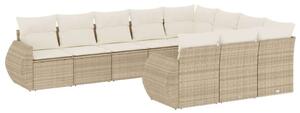 VidaXL Polyrattan Kerti Ülőgarnitúra - 10 részes - Bézs