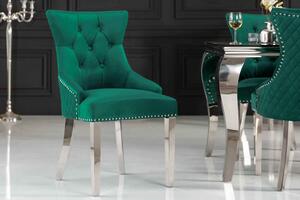 Design szék Queen Levia fej smaragdzöld bársony