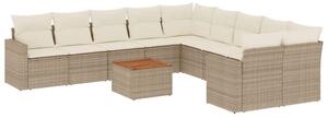 VidaXL Polyrattan Kerti Ülőgarnitúra - 11 részes - Bézs