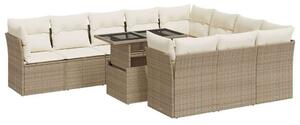 VidaXL Polyrattan Kerti Ülőgarnitúra - 11 részes - Bézs
