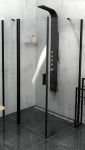 Polysan Zoom Line Black zuhanyfal 80 cm fekete matt üveg/átlátszó üveg ZL3280B