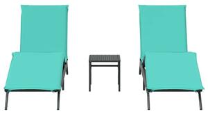 VidaXL Napozóágy Szett - 2 db - Fekete Polyrattan