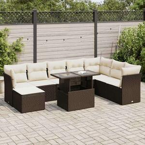 VidaXL Polyrattan Kerti Ülőgarnitúra - Barna - 9 részes