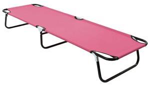 VidaXL Összecsukható Napozóágy - Rózsaszín - 190cm