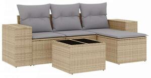 VidaXL Polyrattan Kerti Ülőgarnitúra - 5 részes - Bézs