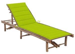 VidaXL Bambusz Napozóágy - 200cm, Állítható Háttámlával