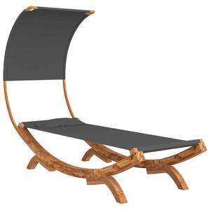 VidaXL Fa Napozóágy Baldachinnal - Antracit - 216cm