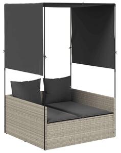 VidaXL Dupla Napozóágy - Polyrattan - 118x110x187 cm