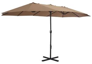 Kettős Tetős Napernyő - 460x270 cm - Alumínium - Bézs