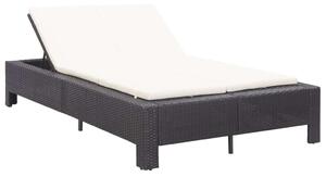 VidaXL Napozóágy - 2 személyes - Fekete Polyrattan