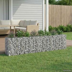 VidaXL Gabion emelt ágy 2 db 330 x 50 x 80 cm Horganyzott Acél Ezüst