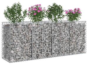 VidaXL Gabion emelt ágy 2 db 200 x 50 x 80 cm Horganyzott Acél Ezüst