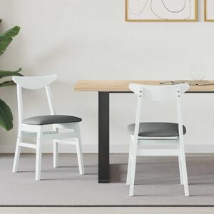 Étkező Székek 2 pcs Fehér 42 x 47.5 x 81 cm Tömör Gumi Fa