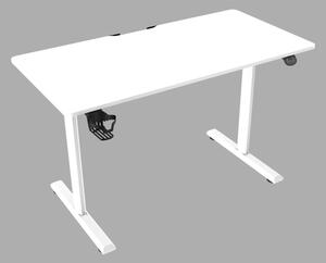 Elektronikusan állítható magasságú íróasztal, gamer asztal - Fehér