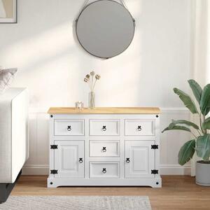 Tárolódobozok fiókkal Fehér 112 x 40 x 75 cm Tömör fenyőfa