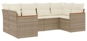 VidaXL Polyrattan Kerti Ülőgarnitúra - 6 részes - Bézs