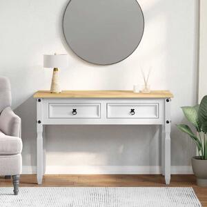 Végasztal fiókkal Fehér 115 x 46 x 73 cm Tömör fenyőfa
