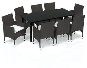 VidaXL Polyrattan Kerti Étkezőgarnitúra - 9 részes