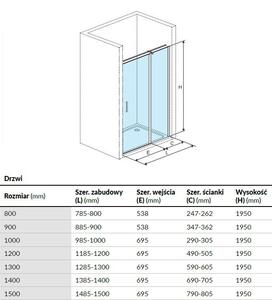 Excellent Mazo zuhanyfal 26.2 cm króm fényes/átlátszó üveg KAEX.3025.1S.8000.LP