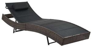VidaXL Napozóágy - Polyrattan - Barna - 213cm