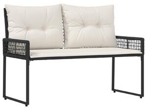 VidaXL Kerti pad párnával Fekete és krémfehér 118 x 55 x 82 cm