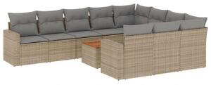 VidaXL Polyrattan Kerti Ülőgarnitúra - 11 részes - Bézs