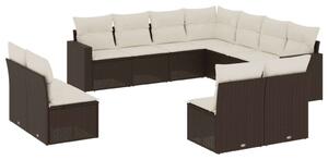 VidaXL Polyrattan Kerti Ülőgarnitúra - Barna - 11 részes