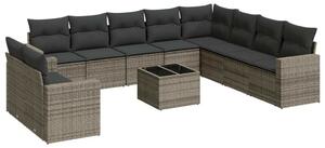 VidaXL Polyrattan Kerti Ülőgarnitúra - 11 részes - Szürke