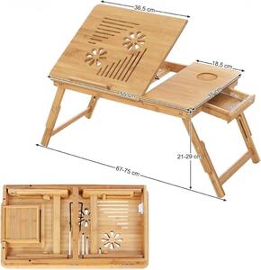 Laptop asztal / állvány - bambuszfa - Vasagle Loft